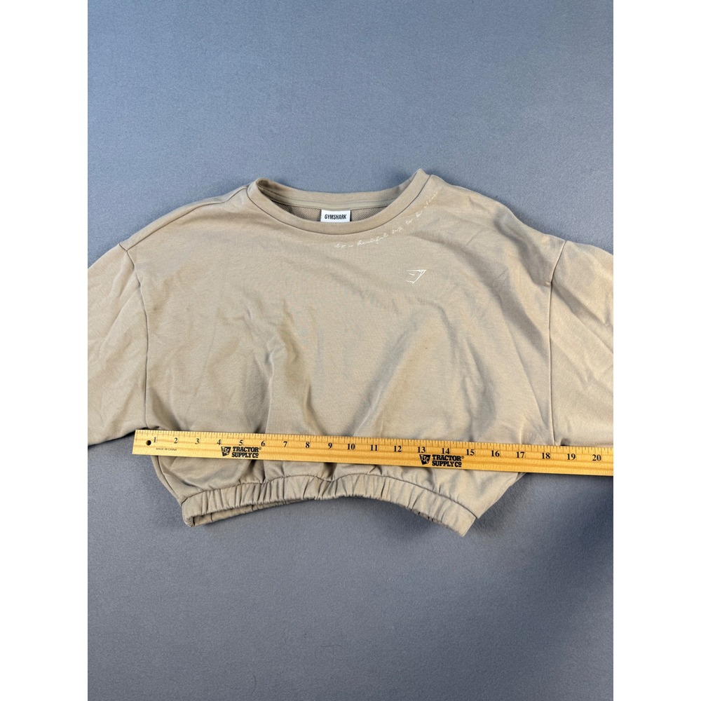 Gymshark Whitney Simmons Womens Cropped Sweatshirt Tan Beige Size S Relaxed Fit - Picture 6 of 7